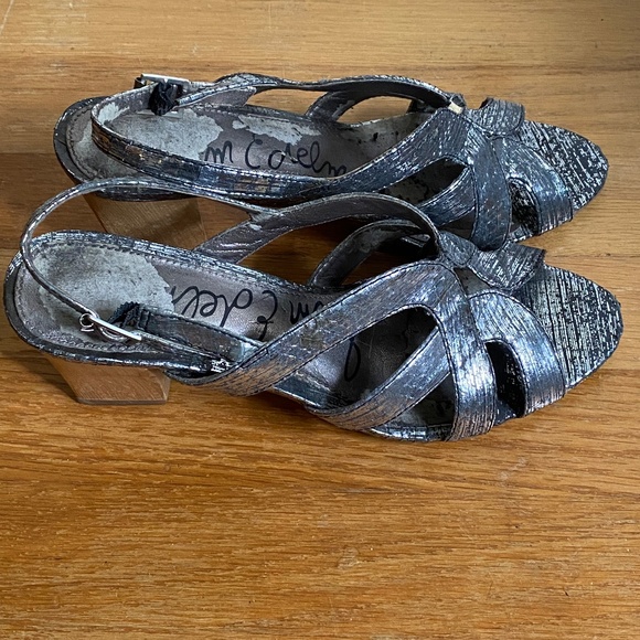 Sam Edelman Metallic Charcoal Sandals - Picture 5 of 7